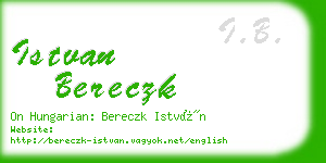 istvan bereczk business card